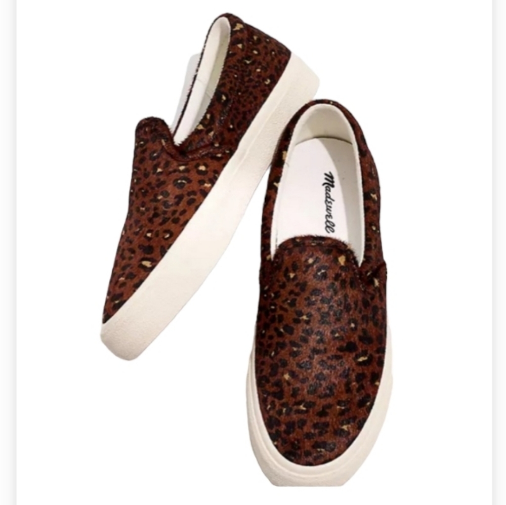 Madewell  Slip On Sneakers Leopard Calf Hair.